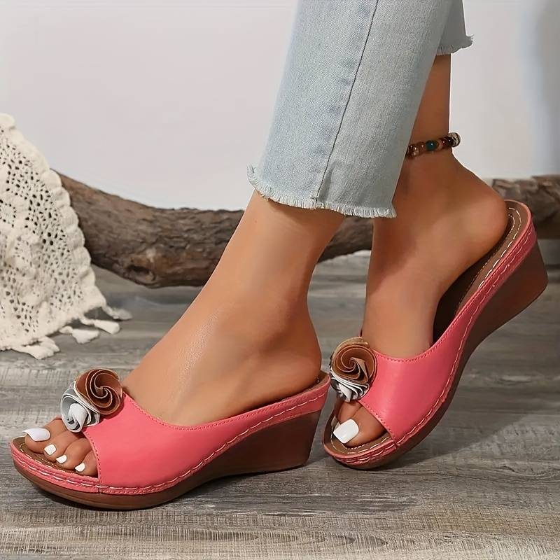 Sandale Confortable Femme Roux