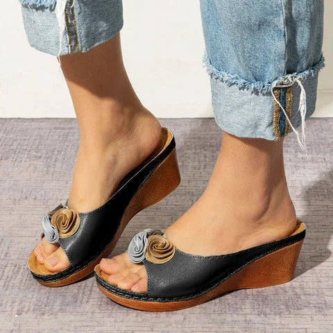 Sandale Confortable Femme Roux
