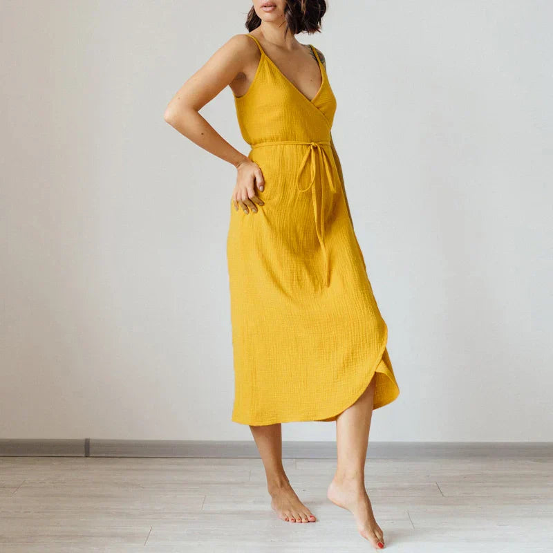 Robe mi-longue en coton