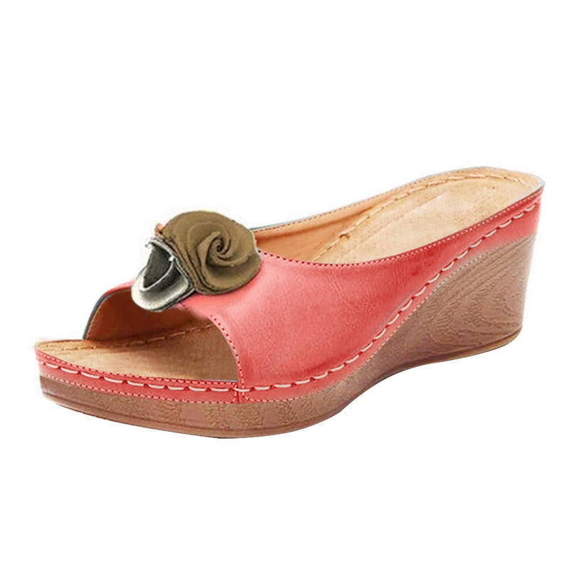 Sandale Confortable Femme Roux