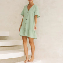 Robe en lin à volants
