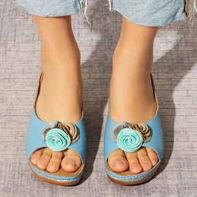 Sandale Confortable Femme Roux