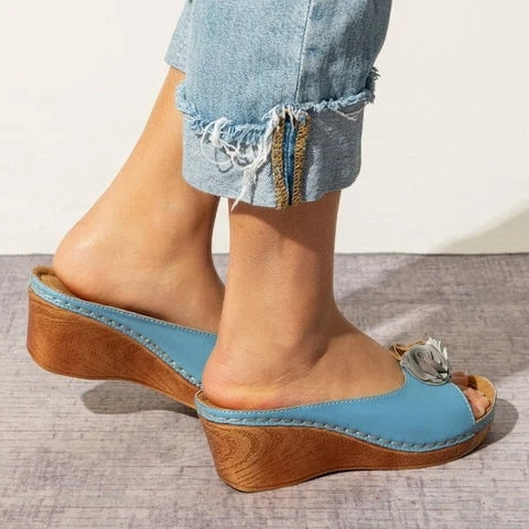 Sandale Confortable Femme Roux
