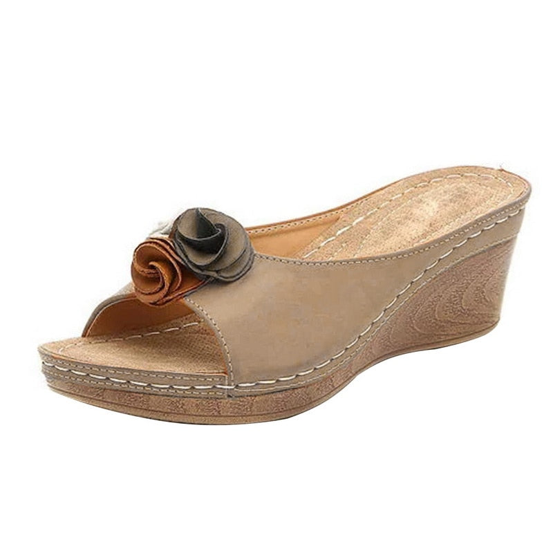 Sandale Confortable Femme Roux