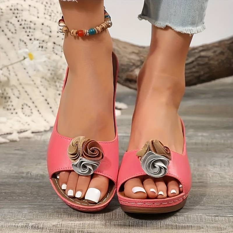 Sandale Confortable Femme Roux