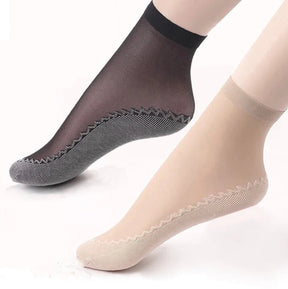 10 Paires de Chaussettes en Coton Antidérapantes et Soyeuses